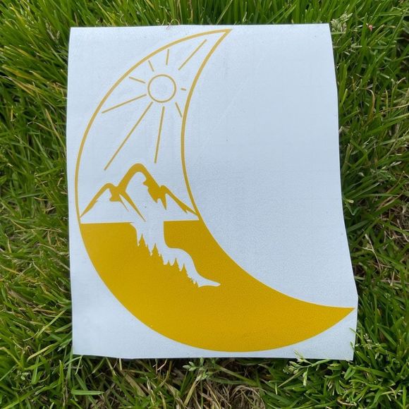Crescent Mountain Moon Vinyl Decal - Picture 4 of 9
